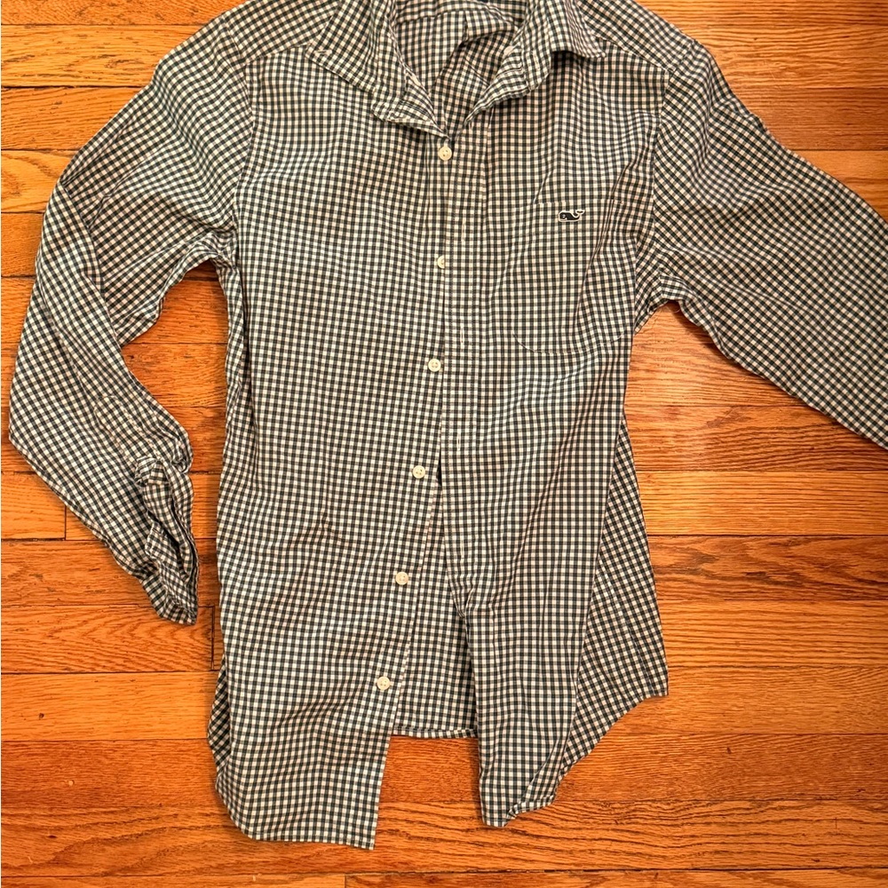 Vineyard Vines Men's Navy Checkered Shirt